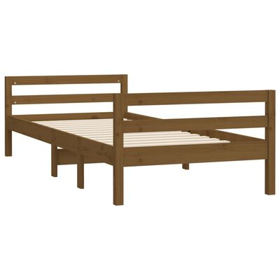 vidaXL Рамка за легло, меденокафяво, 80x200 см, борово дърво масив