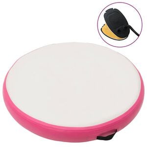 vidaXL Надуваем гимнастически дюшек с помпа, 100x100x10 см, PVC, розов