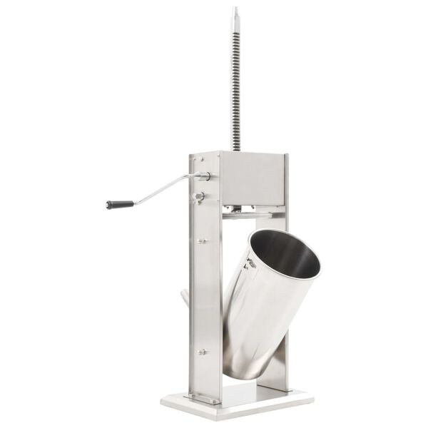 vidaXL Ръчна пълначка за наденици, сребриста, 15 л, неръждаема стомана