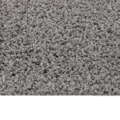 vidaXL Шаги килим с дълъг косъм, сив, 140x200 см