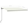 vidaXL Автоматична тента с LED и сензор за вятър, 4,5x3 м, кремава