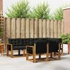 vidaXL Комплект дивани за открито 7 pcs Естествено и черно