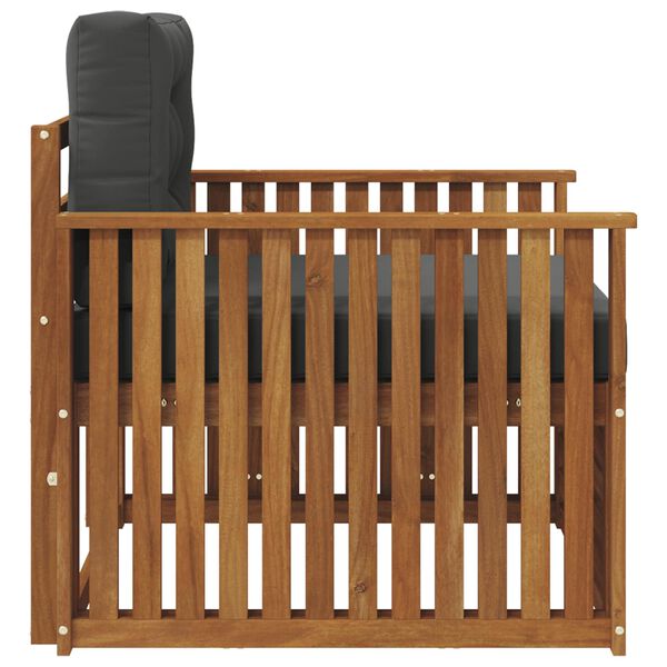 vidaXL Комплект дивани за открито Солидно акациево дърво и полиестер