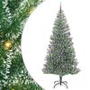 vidaXL Изкуствена коледна елха със сняг и LED светлина 210 cm
