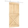 vidaXL Преплъзваща се врата Естествено и бяло 95 x 210 cm