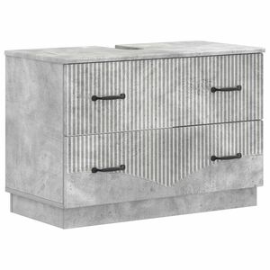 vidaXL Шкаф за мивка в баня HOORN Бетонно сиво 82 x 41 x 56 см