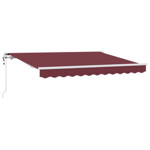 vidaXL Прибираща се тента Бургундско червен 300 x 200 cm текстил