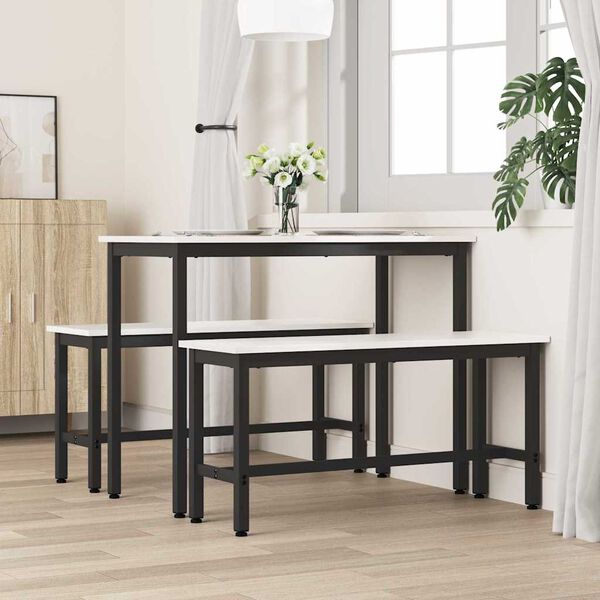 vidaXL Пейка за хранене Бяло 100 x 32,5 x 49 см