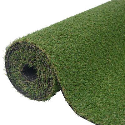 vidaXL Изкуствена трева, 1x15 м/20 мм, зелена