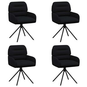 vidaXL Въртящи се трапезни столове 4 pcs Изкуствена Черно