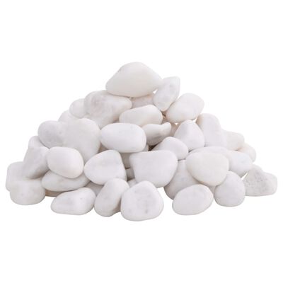 vidaXL Полирани камъчета 10 кг бели 2-5 см