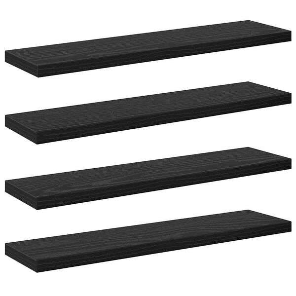 vidaXL Етажерка Борд 4 pcs Черно 40 x 10 x 1,5 cm Инженерно дърво