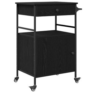 vidaXL Кухненска количка Черния дъб 56 x 43 x 89,5 см