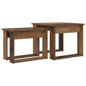 vidaXL Комплект кафе маса 2 бр. Старо дърво 50 x 52 x 42 см