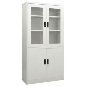 vidaXL Офис шкаф, светлосив, 90x40x180 см, стомана
