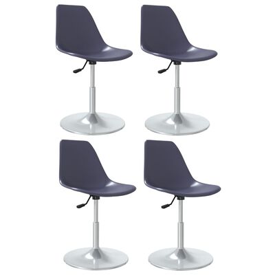 vidaXL Въртящи се трапезни столове, 4 бр, лила, PP