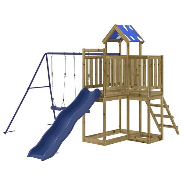 vidaXL Комбинирано детско съоръжение за игра, импрегниран бор