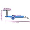 vidaXL Сгъваем шезлонг с козирка и колелца, стомана, син