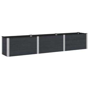 vidaXL Градинска повдигната леха Черно 300 x 50 x 54 cm WPC и алуминий