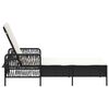 vidaXL Шезлонг с възглавница 1-човек Черно 157 x 55 x 92см полиратан