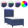 vidaXL Боксспринг легло с матрак и LED, синя, 90x200 см, плат