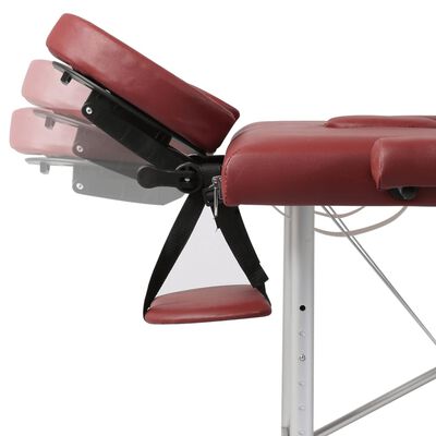 vidaXL Червена сгъваема масажна кушетка 2 зони с алуминиева рамка