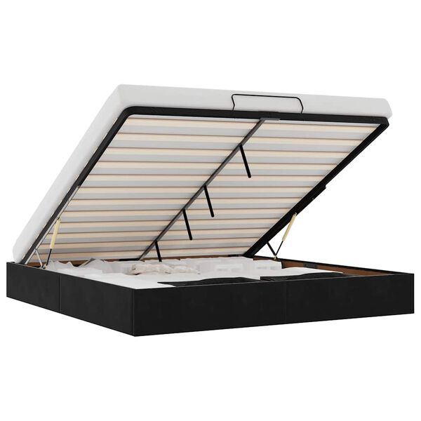 vidaXL Османска рамка за легло без матрак, черна, 180x200 см, кадифе