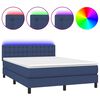 vidaXL Боксспринг легло с матрак и LED, синьо, 140x190 см, плат