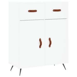 vidaXL Сайдборд, бял, 69,5x34x90 см, инженерно дърво