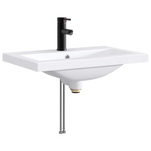 vidaXL Мивка за баня Матово черно 61 x 40 x 16,5 см Метал