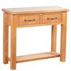 vidaXL Конзолна маса с 2 чекмеджета, 83x30x73 см, дъбов масив