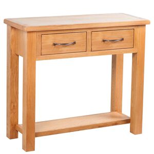 vidaXL Конзолна маса с 2 чекмеджета, 83x30x73 см, дъбов масив
