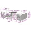 vidaXL Градински Софа Комплект с възглавница 9 pcs Сив полиратан