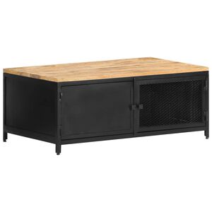vidaXL Маса за кафе, 90x50x37 см, грубо мангово дърво масив