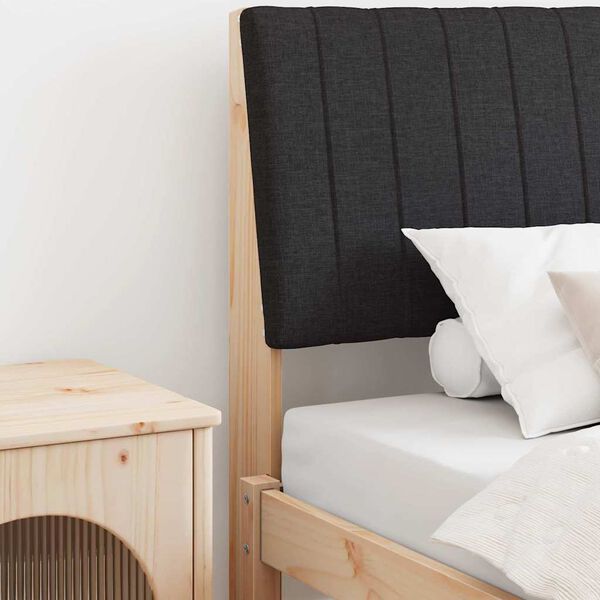 vidaXL Тапицирана табла Черно 100 cm Солидно борово дърво