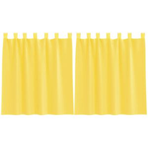 vidaXL Воал завеси с бримки, 2 бр., жълти, 140x140 см