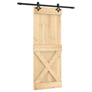vidaXL Преплъзваща се врата 80 x 210 cm Естествено и черно
