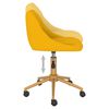 vidaXL Въртящи се трапезни столове, 4 бр, жълти, кадифе