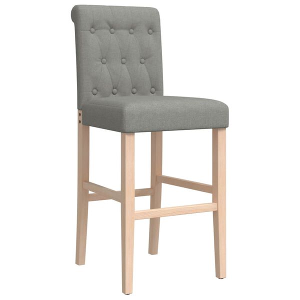 vidaXL Бар столове 2 бр масивно дърво каучук и текстил