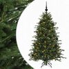 vidaXL Изкуствена коледна елха с топки 120 см 150 LED светодиода