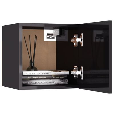 vidaXL ТВ шкафове за стенен монтаж, 2 бр, сив гланц, 30,5x30x30 см