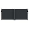 vidaXL Прибираща се странична тента, черна, 100x1000 см