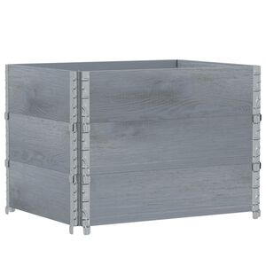 vidaXL Палетни страници, сив, 3 бр, 80x60 см, борова дървесина масив