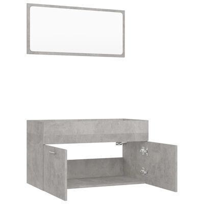 vidaXL Комплект мебели за баня от 2 части бетонно сив инженерно дърво