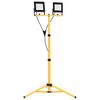 vidaXL LED прожектор със статив, 2x50 W, студено бяло