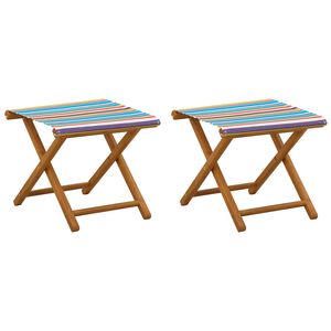 vidaXL Шезлонг 2 pcs Плътно евкалиптово дърво Многоцветен