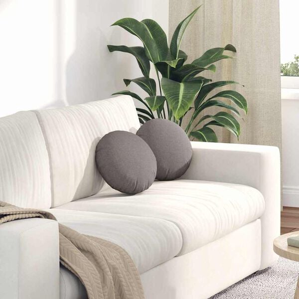 vidaXL Възглавници за седалки 2 pcs Таупе &Oslash;30 x 13 см текстил