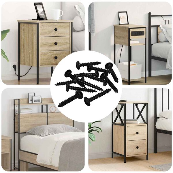 vidaXL Самонарезен гвоздей 9000 pcs Черно Стомана