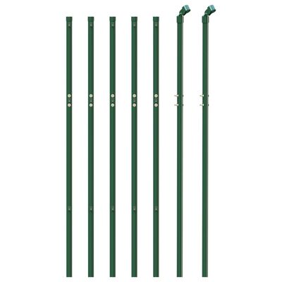 vidaXL Плетена оградна мрежа, зелена, 0,8x10 м
