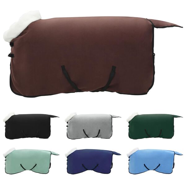 vidaXL Конско одеяло Пълно тъмно кафяво 105 cm Полар флийс